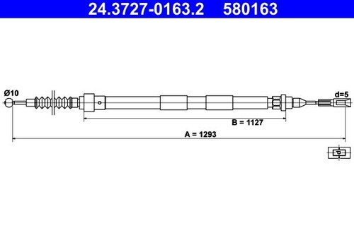 Handbrake cable for ford - cable,