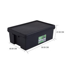 Small Large Heavy Duty Recycled Plastic Commercial Storage Boxes with Lids-Black