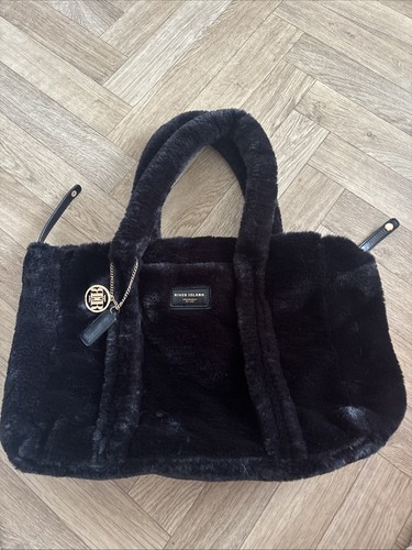 River island black fluffy over - fluffy,