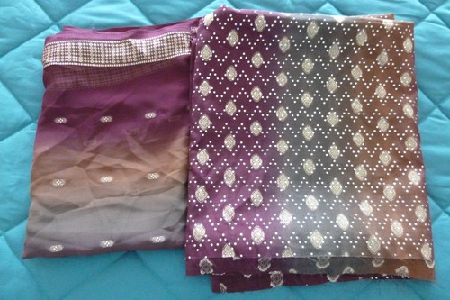 Two lengths ordinating sari - lengths, co-ordinating