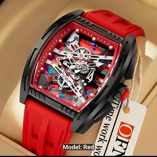 Tonneau analogue watch - 47,