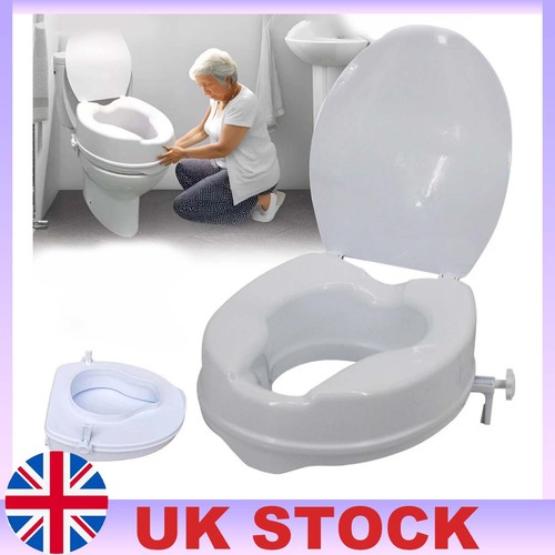 Raised toilet seat with - raised,