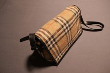BURBERRY Nova Check Shoulder Bag Wool Beige