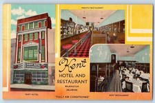 1945 Wilmington Delaware Postcard Kent Hotel Restaurant Market Street Multiview