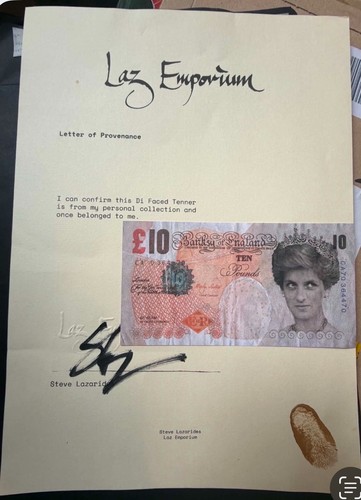 Banksy faced tenner - -,