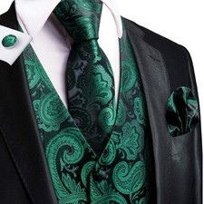 Mens Waistcoat Red Blue Gold
