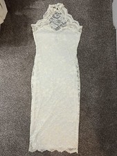 Beautiful Ladies Cream Lacey Pencil Dress Size 8, Amy Childs By Lipstick