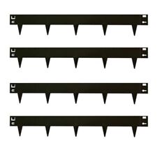 Garden Heavy Metal Border 4 Pack Steel Edging 1m Long 16cm High Rustproof Black