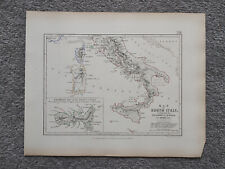 1850 Antique Map of South Italy to show Invasion of Naples in 1806