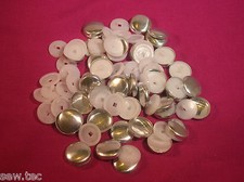 COVER BUTTON BLANKS 28L FOR COVER BUTTON MACHINE-   WITH  WHITE PLASTIC BACKS