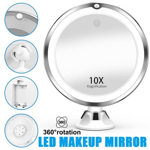10x magnifying mirror with - with, led