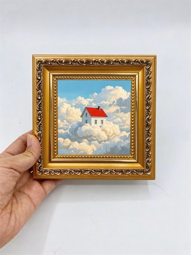Hand painted cloud house - hand,