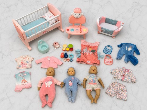 Baby annabell doll - doll, cot