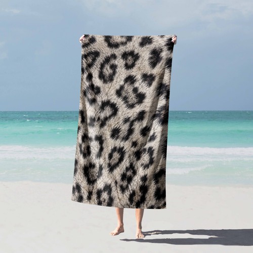 Snow leopard print towel - print, beach