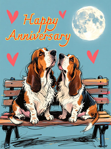 Happy anniversary basset hound - anniversary,