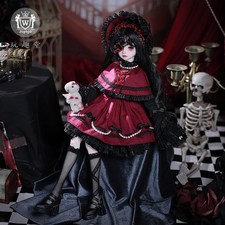 1/4 Full Set BJD Doll Ball Jointed Doll Girl Outfit Removeable Eyes Face Makeup