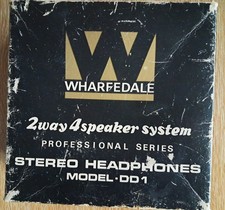 Vintage 1975 Rare Classic Rank Wharfedale Wired Stereo Headphones Model DD1
