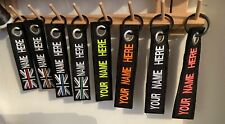 Personalised Key Rings Custom Tactical Name Biker Keys Number Plate Tag Bag NEW
