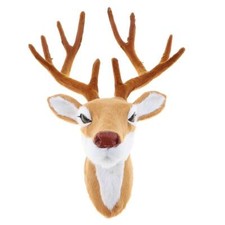 Animal Simulation Wall Sculpture, Yellow Faux Deer Head
