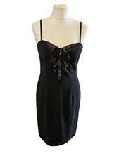 SIMON ELLIS black pencil dress size 10 boned diamante evening party RRP £125 New