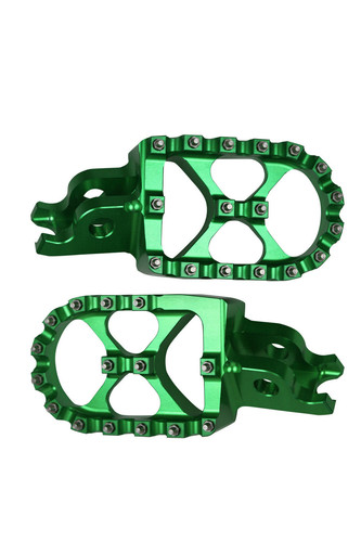 Green motocross footrests - green,