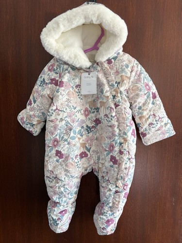 Floral baby girl snowsuit - girl, pram