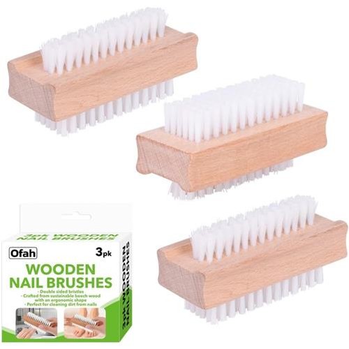 3pk wooden nail - wooden, brush