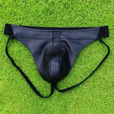 Real Leather Sexy Jockstrap Thong Brief Underwear Gay Fetish Harness Codpiece