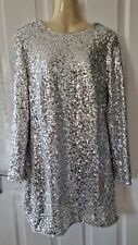 H&M silver sequinned dress, medium, stunning party dress