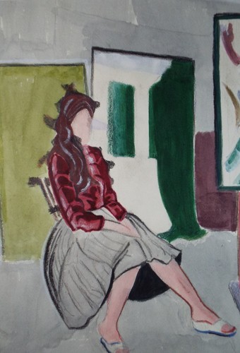 Original gouache pastel - &,