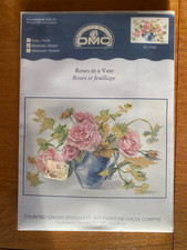 DMC Roses In A Vase Counted Cross Stitch Kit XC0988