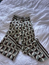 Zara patterned wide leg trousers small