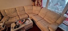 DFS | Corner Sofa And 2 Seater Sofa Recliner Set | Cream / White Colour | Good