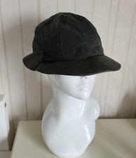 Vintage Barbour Navy Waxed Trilby/Deerstalker Style Hat Size 7 3/4
