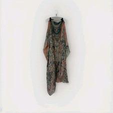 Camilla Vintage GARDEN OF DREAMS One Shoulder Kaftan Dress Silk Lined Size 2