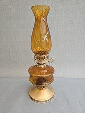 Amber Glass Kerosene Hurricane Oil Lamp 38cm