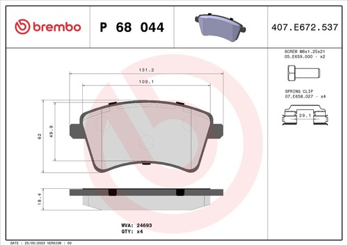 044 brembo brake pad set - 68,
