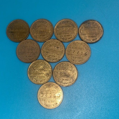 Vintage bell fruit metal 25p - vintage,