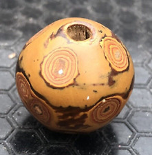 Antique Japanese ojime bead hand made lacquer wood enro netsuke Edo Meiji ob15