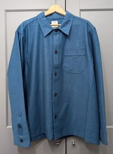Ex M&S Mens Blue Cotton Rich overshirt size S to 2XL