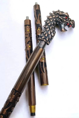 Vintage walking stick carved - vintage,