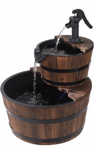 Barrel waterfall fountain - fountain, 2