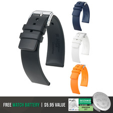HIRSCH Pure Premium Caoutchouc Watch Strap - Active Performance-QR+Bonus Battery