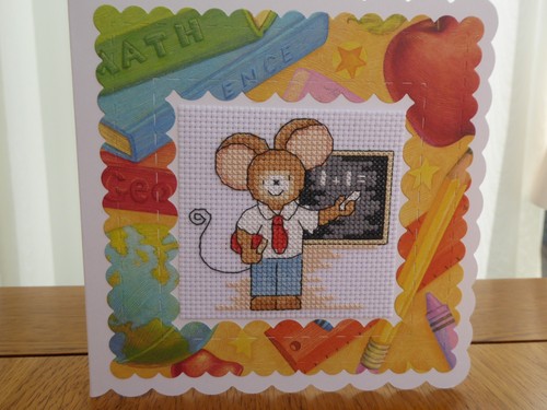 Completed cross stitch card - ,
