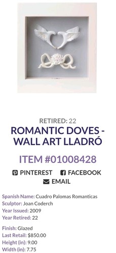 Lladro retired romantic doves - lladro,