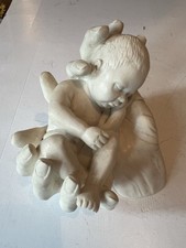 Vintage Oliver Tupton Ivory White Alabaster Baby In Hands Ornament