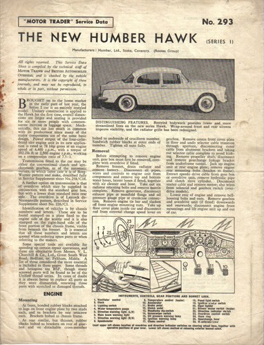 Humber hawk series motor - humber,