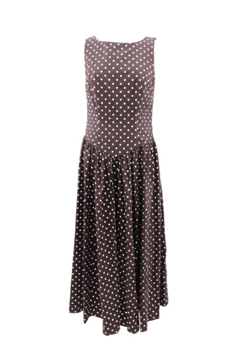 Women dress brown - brown, polka