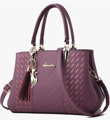 Purple satchel top handle bag - satchel,