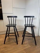 TWO IKEA Junior Kitchen Chairs - Black
